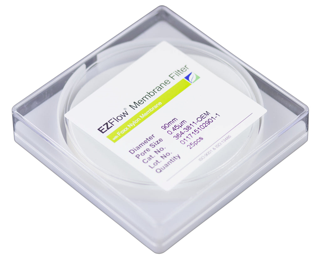 EZFlow Nylon Membrane Disc Filter 0.22 or 0.45um in 25mm, 47mm, or 90mm in diameter