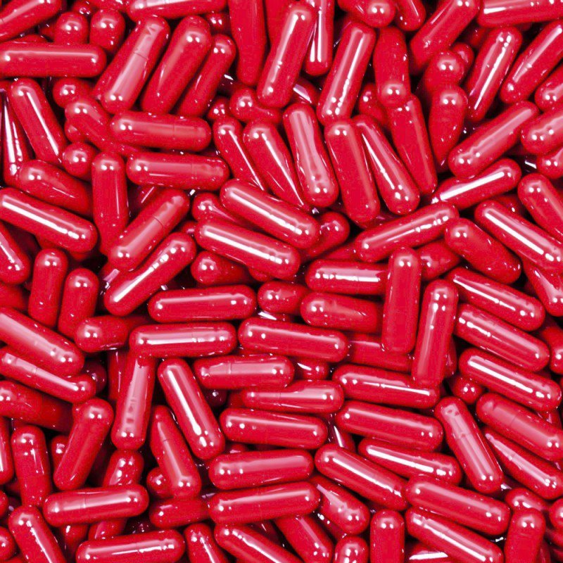 Red Empty Gelatin Capsules, Size 00