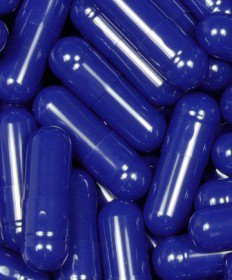 Blue Gelatin Capsules, Size 0