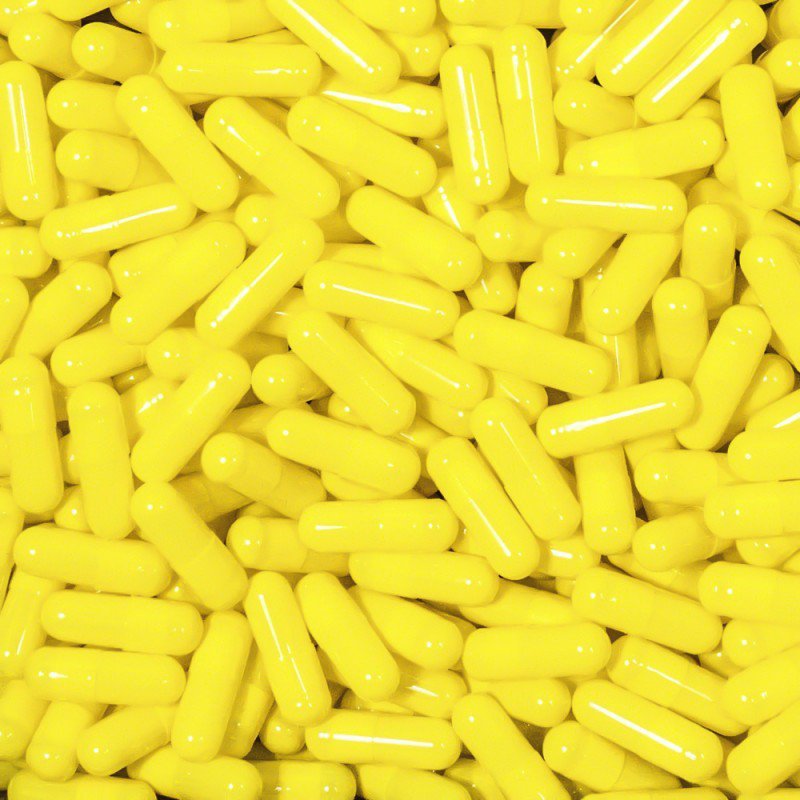 Yellow Empty Gelatin Capsules, Size 3