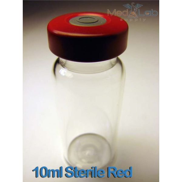 10ml Clear Sealed Sterile Depyrogenated Glass Vials (Red)