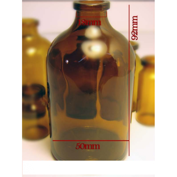 RLS 100mL Molded Amber Glass Serum Vials by Med Lab Supply