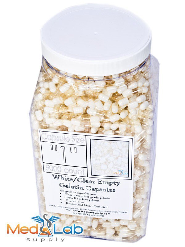 Gray/Yellow Empty Gelatin Capsules, Size 2