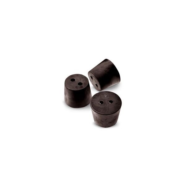 Size No. 6- Black Rubber Stopper - Solid, 1-Hole, & 2- Hole