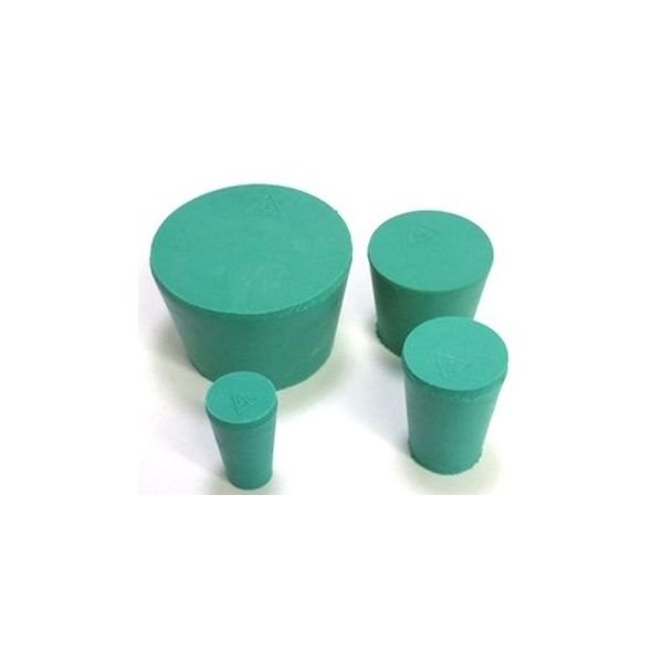 Neoprene Solid Rubber Stoppers, Green, Sizes # 0 to 10