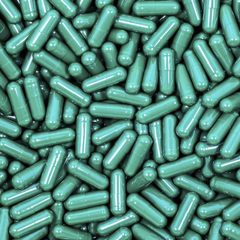 Green Empty Gelatin Capsules, Size 2