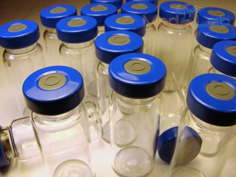 10ml Clear Sealed Sterile Depyrogenated Glass Vials, Blue