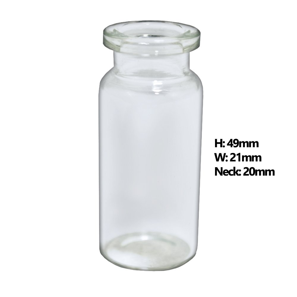 RLS 10ml Tubular Clear Glass Serum Vials by Med Lab Supply