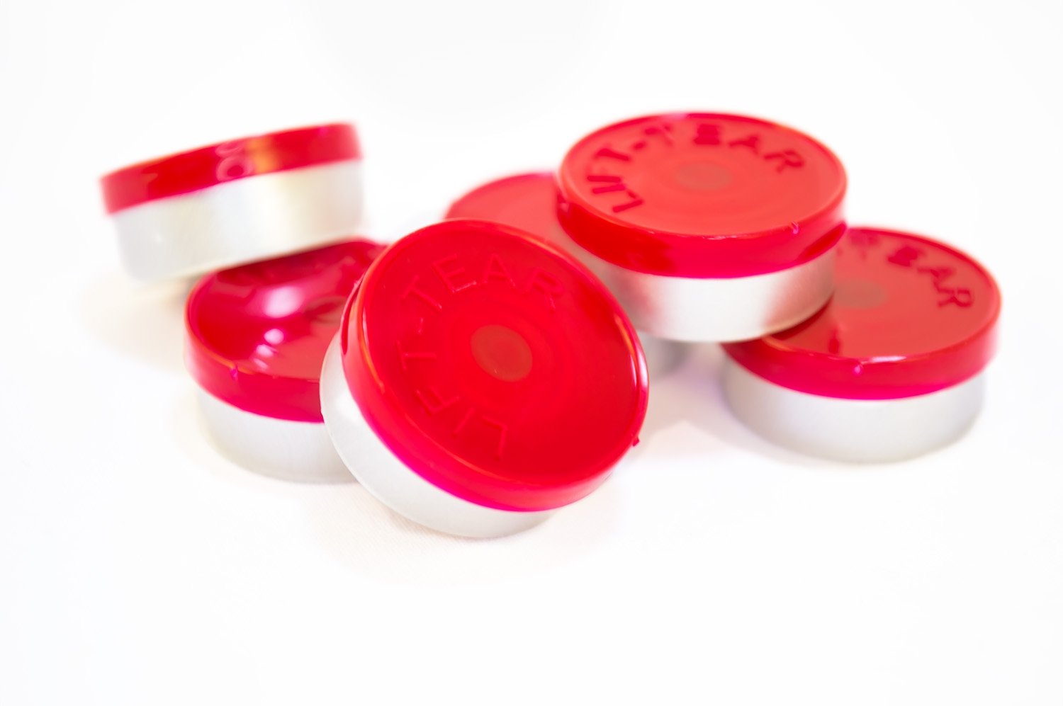 20mm Flip Top Aluminum Seal Lift Tear - Red