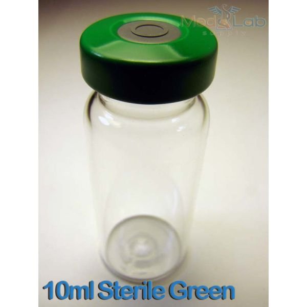 10ml Clear Sealed Sterile Depyrogenated Glass Vials (Green)