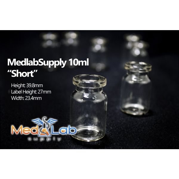 RLS 10ML Short Tubular Amber Glass Serum Vials by Med Lab Supply