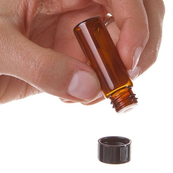 Empty Amber Glass Vial with Euro-Dropper & Screw Cap