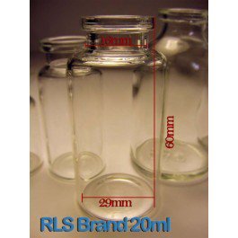 MLS 20ml Tubular Clear Glass Serum Vials by Med Lab Supply