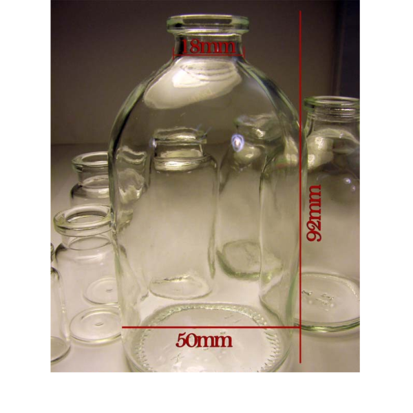 RLS 100ml Molded Clear Glass Serum Vials by Med Lab Supply