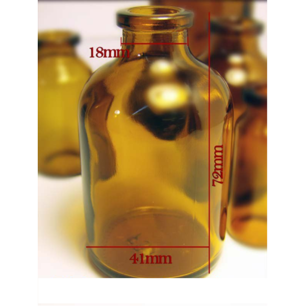 RLS 50ml Molded Amber Glass Serum Vials by Med Lab Supply