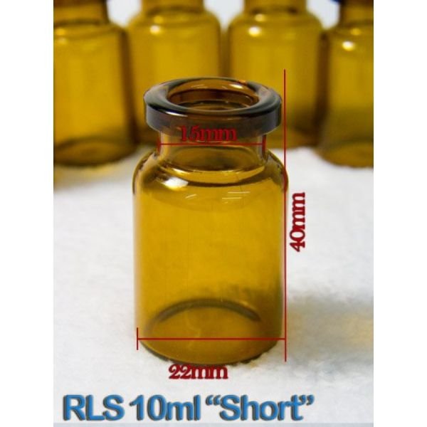 RLS 10ML Short Tubular Amber Glass Serum Vials by Med Lab Supply