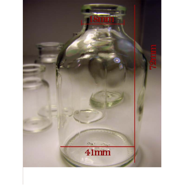 RLS 50ml Molded Clear Glass Serum Vials by Med Lab Supply