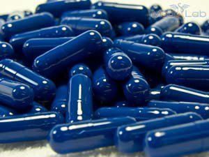 Blue Gelatin Capsules, Size 0