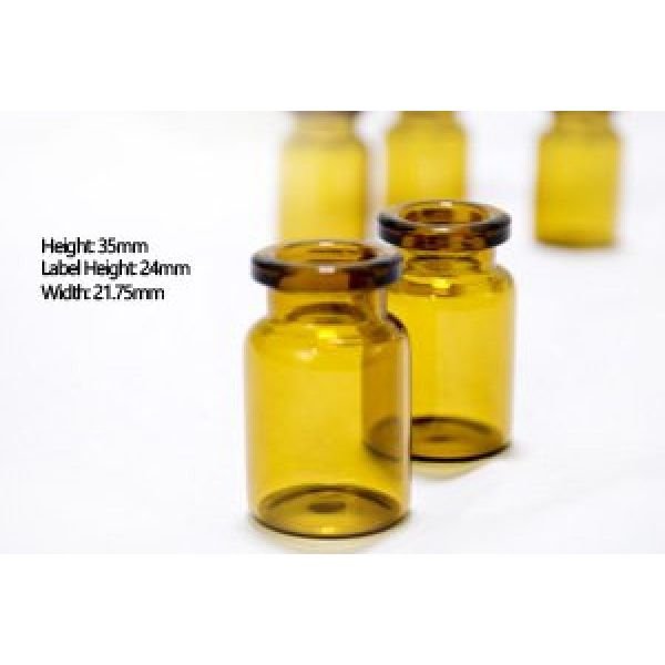 RLS 5mL Tubular Amber Glass Serum Vials by Med Lab Supply