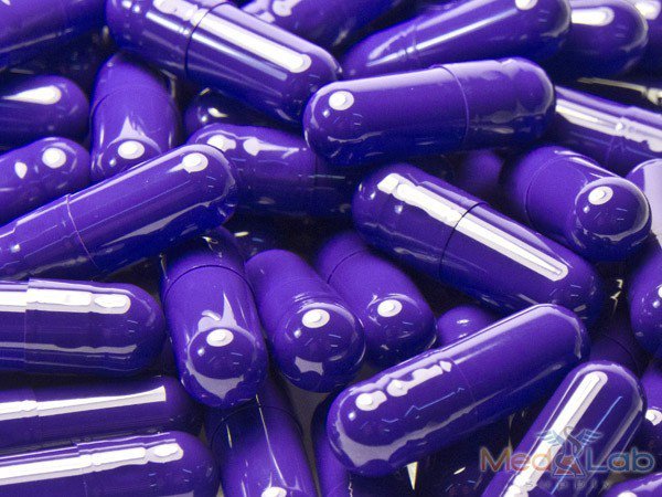 Purple Empty Gelatin Capsules, Size 0
