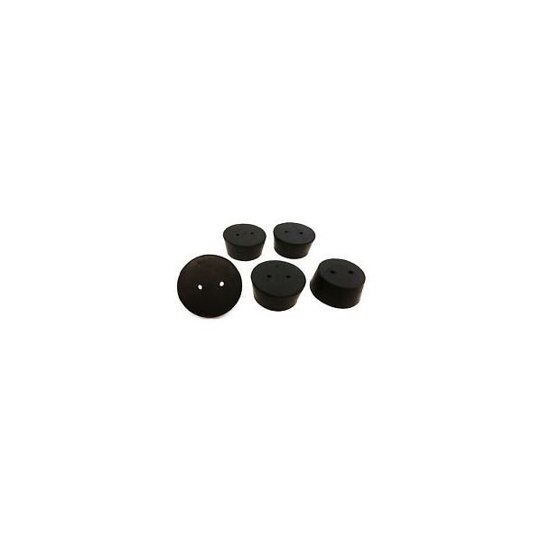 Size No. 9 - Black Rubber Stopper - Solid, 1-Hole, & 2- Hole