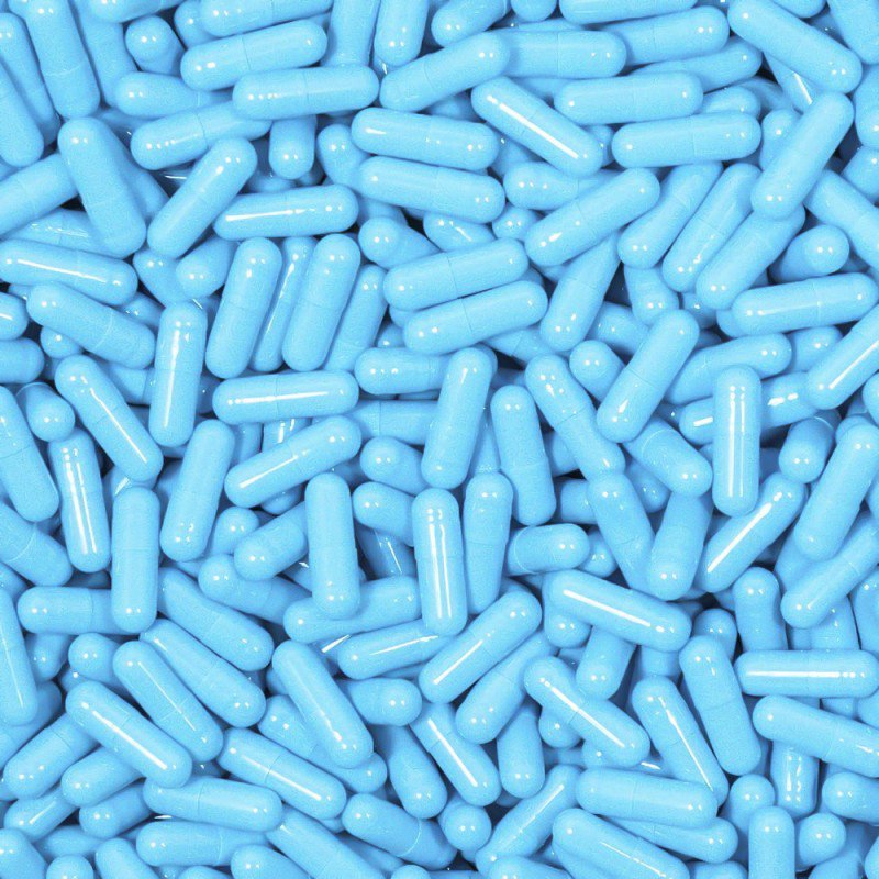 Turquoise Empty Gelatin Capsules, Size 1