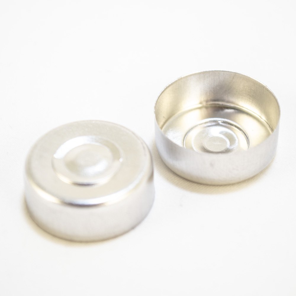 20mm Aluminum Seal, Tear Out Center, Anodized Silver