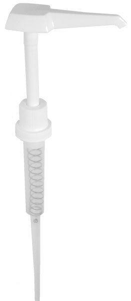 White Plastic Pump, dispenses 1 oz per stroke.