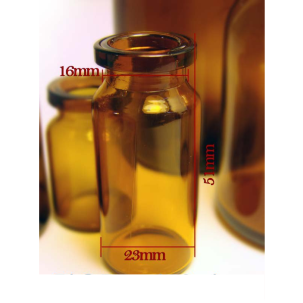 RLS 10ML Tubular Crimp Top Headspace Amber Glass Serum Vials by Med Lab Supply