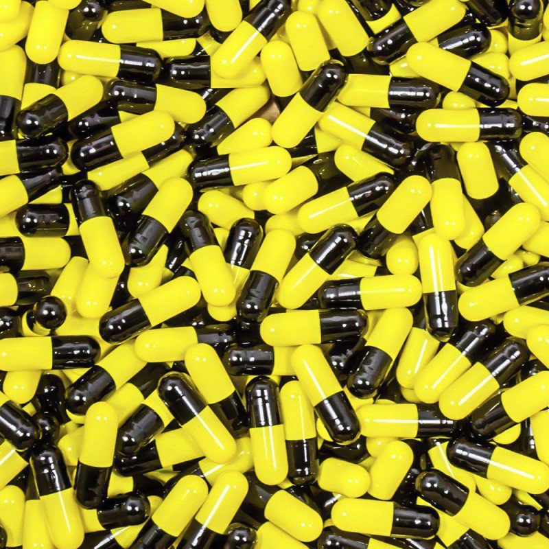 Black/Yellow Capsules, Size 0