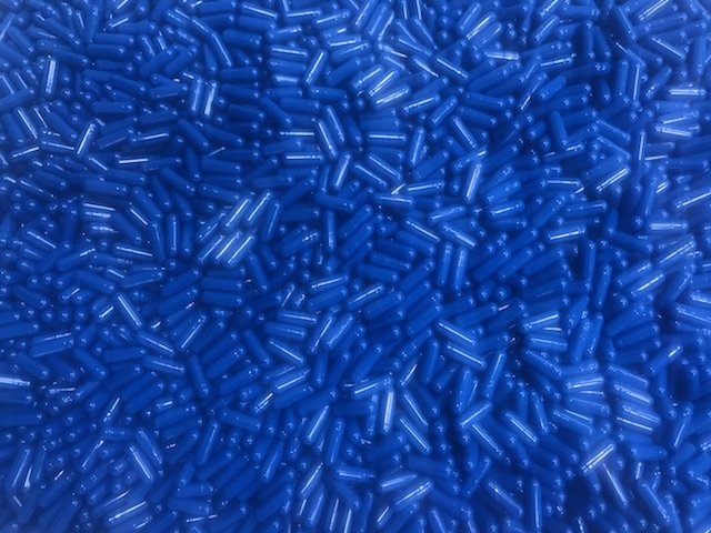 Blue Gelatin Capsules, Size 0