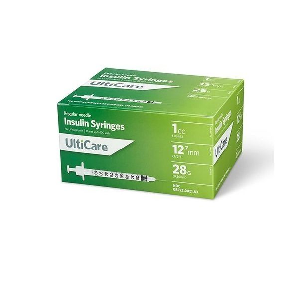 UltiCare Diabetic Syringes 1cc x 28g x 1/2" Bx of 100
