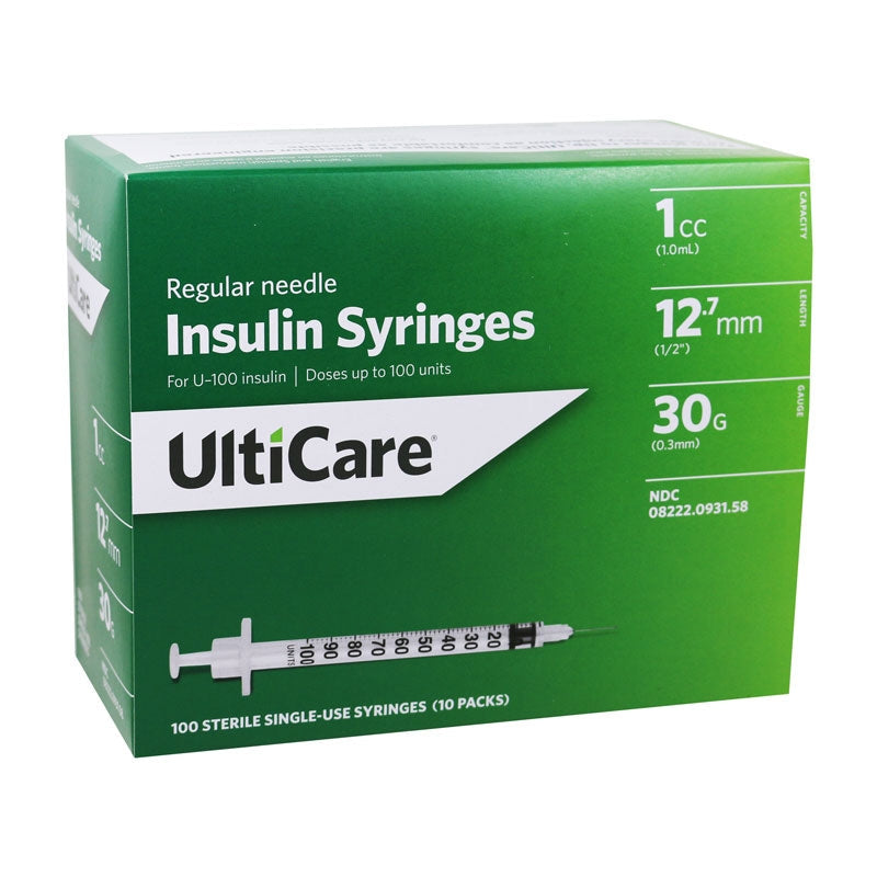 UltiCare Diabetics Syringes: 28g, 29g, 30g, and 31g