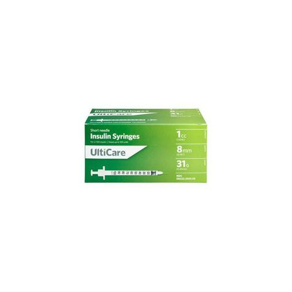 UltiCare Diabetic Syringes 1cc x 31g x 5/16", Box of 100