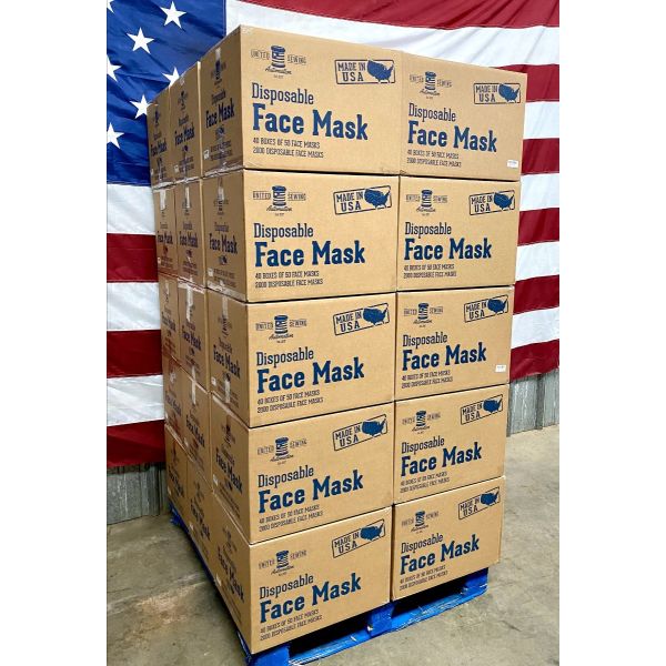 Made in USA, 3-PLY Disposable Face Mask by United Sewing, ASTM Level 3 Performance Proven in Nelson Labs Studies, box of 50, Charcoal Black.