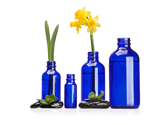 1oz, Empty Blue Glass Dropper Vial