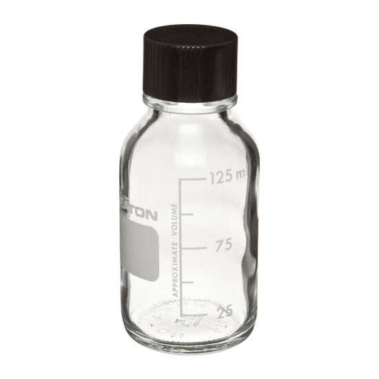 Wheaton Graduated Glass Media Bottle, 125ML, Qty. 1