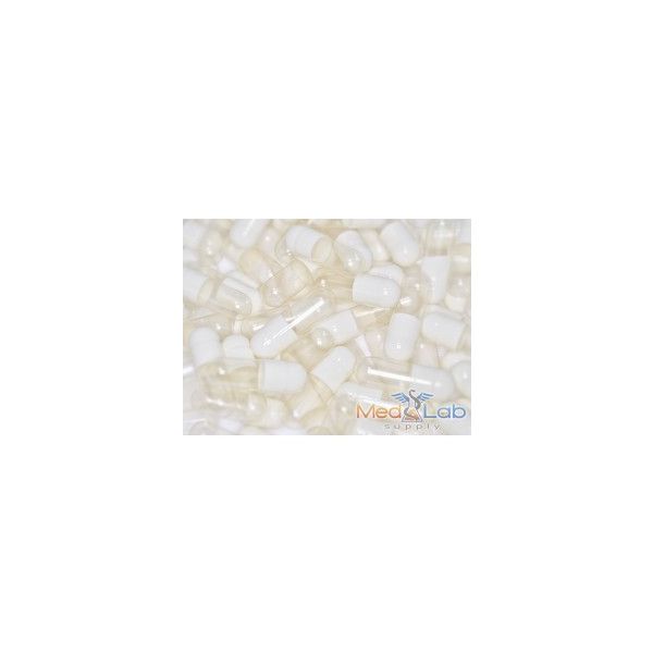 White/Clear Empty Gelatin Capsules, Size 3 (Bag of 500)