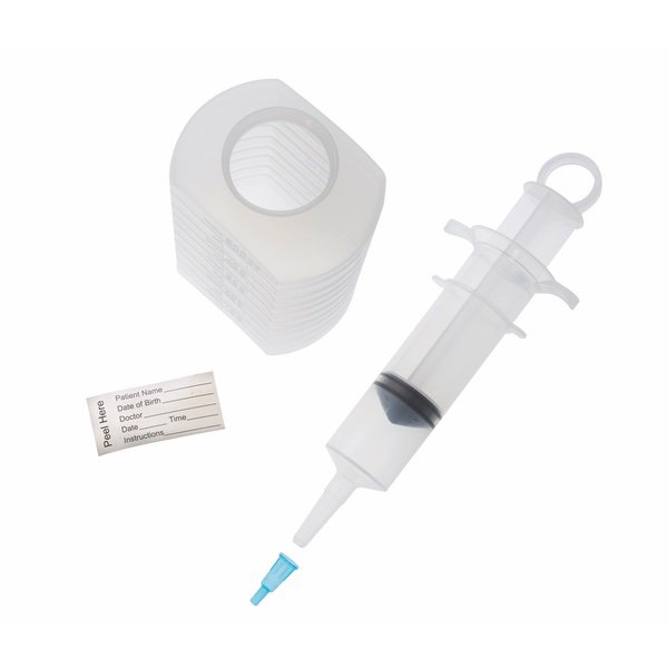 Amsino Amsure Enteral Feeding/Irrigation Kits & Trays, Piston Irrigation Kit Includes: 500cc Graduated Container, 60cc Thumb Control Ring Syringe, AS126