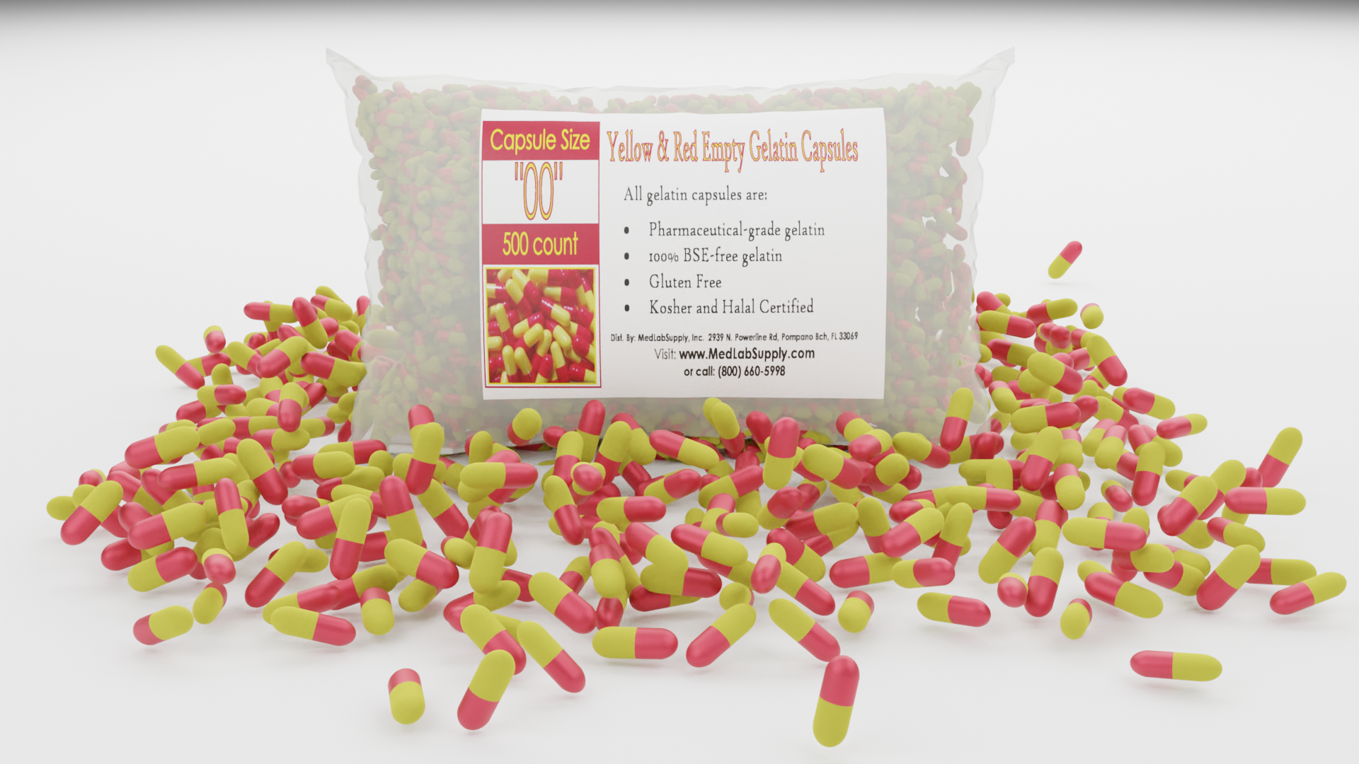 Size 00 Empty Gelatin Capsules in: 500, 1500, 2500, & 5000 packs (please click view all color options)