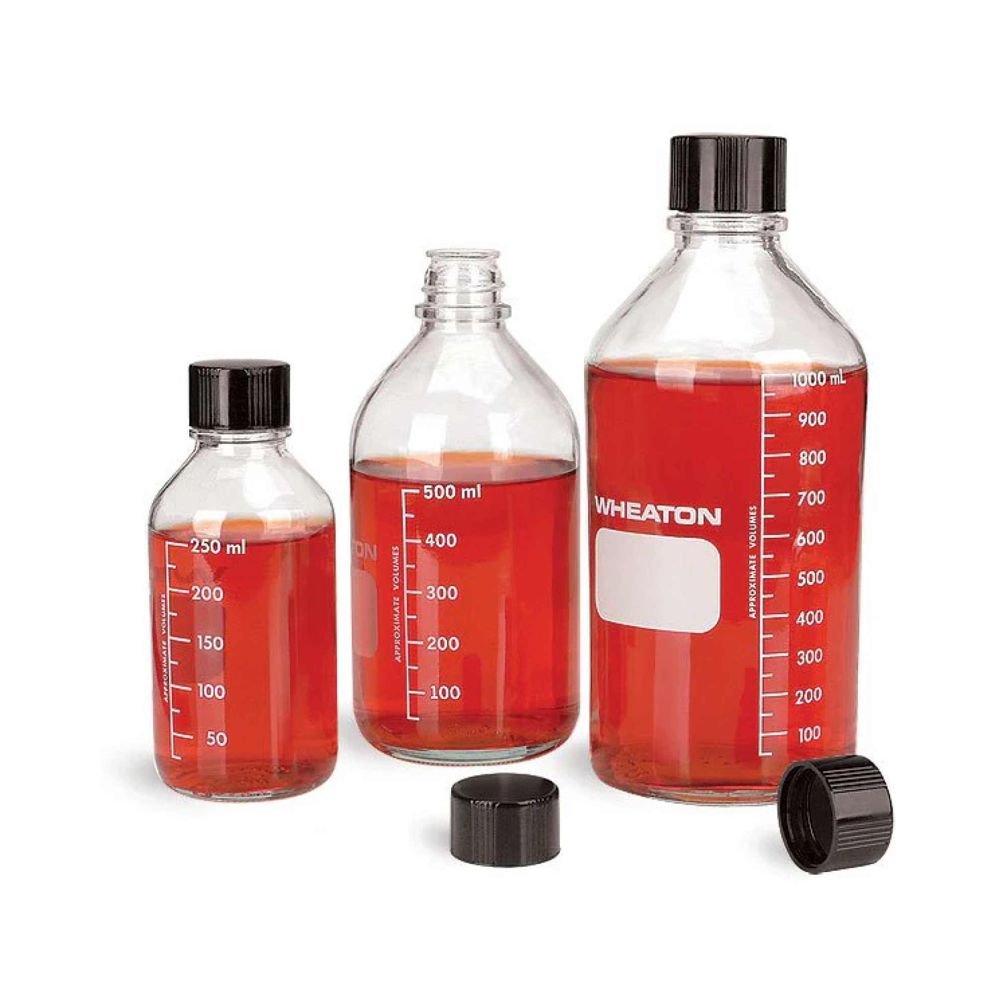 Wheaton® Graduated Glass Media Bottles-33mm