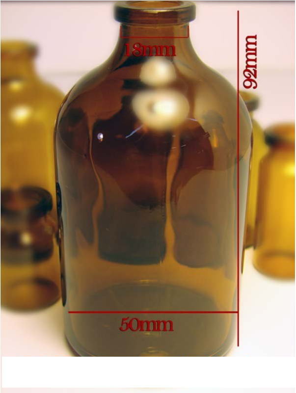 RLS 100ml Molded Amber Glass Serum Vials (Qty. 63)