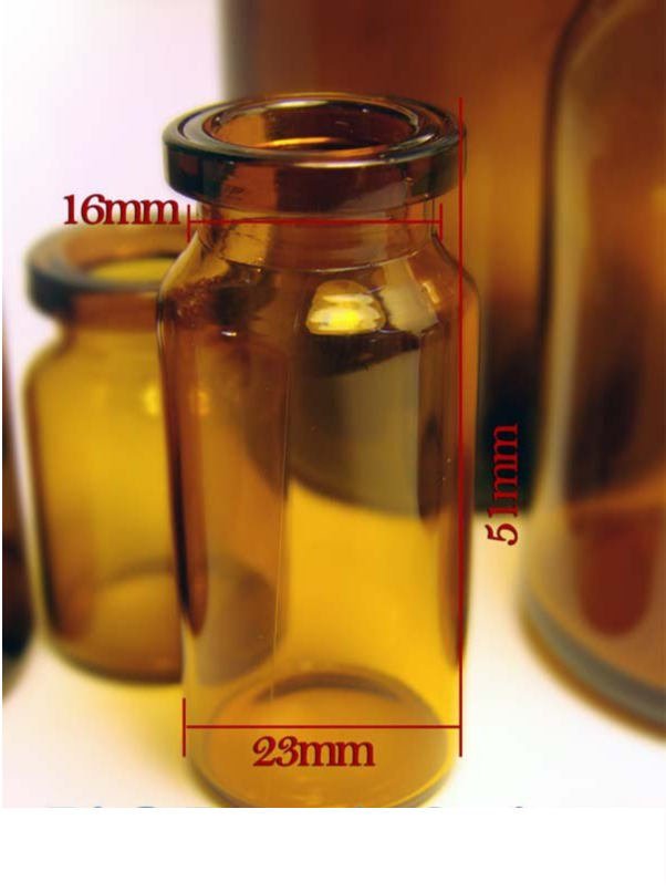 RLS 10ml Tubular Crimp Top Headspace Amber Glass Serum Vial, Qty. 1