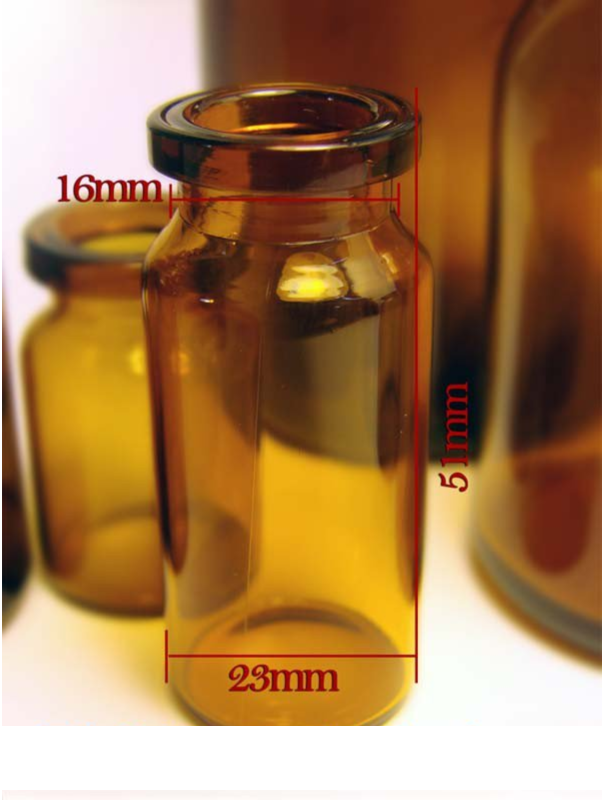 RLS 10ml Tubular Crimp Top Headspace Amber Glass Serum Vial, Qty. of 1,500