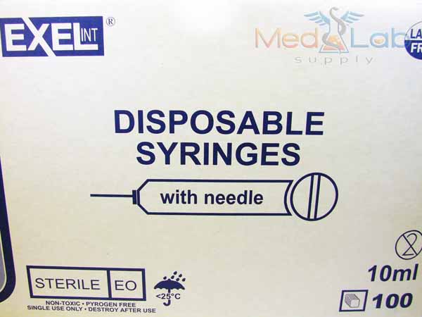 Exel Syringe & Needle, 10cc x 20g x 1.5", 100/BX