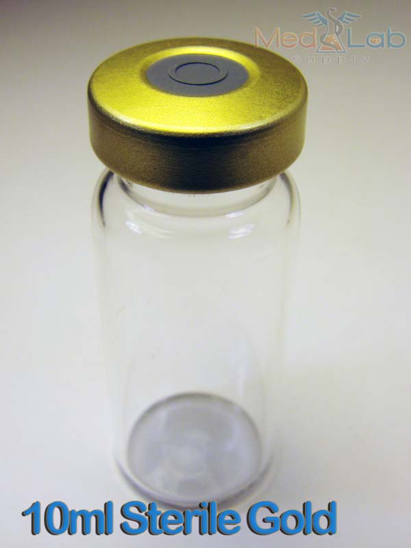 ALK-10ml Clear Sealed Sterile Glass Vial, Gold,  Qty. 1