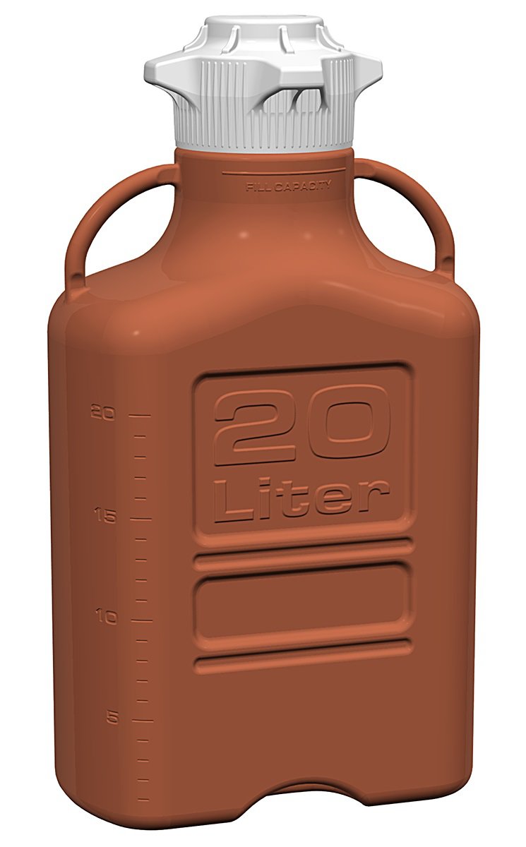 Carboy, 20L, Amber HDPE, 120mm cap
