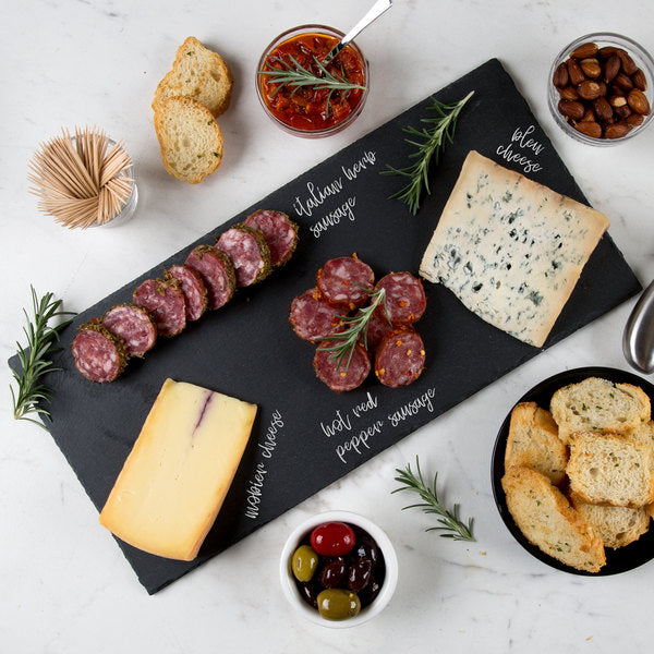 1-Piece Extra Large Black Slate Tray for Appetizers, Hors doeuvres, Charcuterie and Cheese Boards