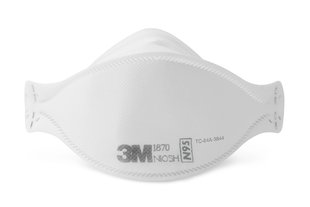 3M 1870+ Singles Aura Niosh N95 Health Care Particulate Respirator and Surgical Mask, Individually Sealed.