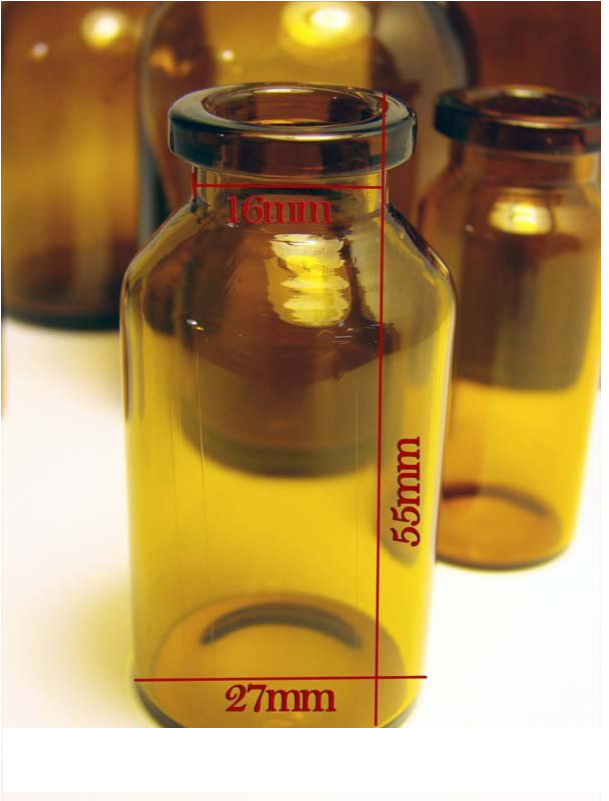 RLS 20ml Tubular Amber Glass Serum Vials (Qty. 165)